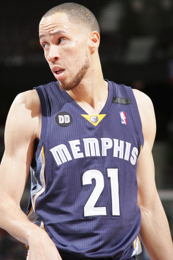 Tayshaun Prince in his new Memphis Grizzlies jersey.